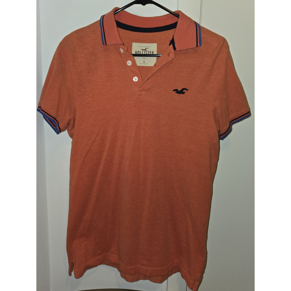Men's Hollister Polo Shirt Size S Orange